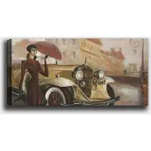 Hobby Hall Taulu Tyttö, sateenvarjo ja auto