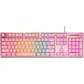 Deltaco GAMING – PK75 RGB keyboard, 105 keys, US layout, membrane switch, USB, pink/RGB (GAM-021-RGB-P-US)