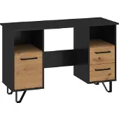 Hobby Hall Tietokonepöytä BOS-01, musta/käsitelty tammi