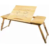 Hobby Hall Kannettava pöytä Bamboo XL, ruskea.