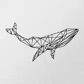 Hobby Hall Metallinen seinäkoriste Whale 1, 31 cm