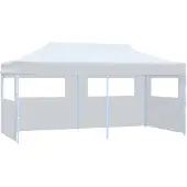 vidaXL Kokoontaitettava pop-up juhlateltta 3x6 m valkoinen