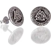 Northern Viking Jewelry Riimu Valknut nappikorvakorut NVJKK042