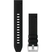 Garmin Quickfit 22 mm Premium Nahka-/FKM-hybridihihna musta-vihreä 010-13225-09