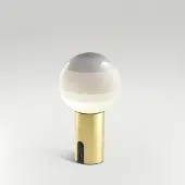 Marset Design-pöytävalaisin Dipping Light, himmennettävä, Valkoinen/opaali, Olohuone/ruokailutila, Lasi, Design