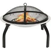 vidaXL 2-in-1 Tulimalja/grilli ja hiilihanko 56x56x49cm ruostum. teräs
