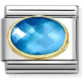 Nomination Composable Classic gold faceted stones LIGHT BLUE BLUE 030612/038