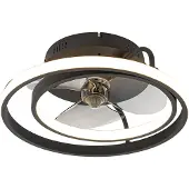 QAZQA Kattotuuletin musta 46,5 cm sis. LED-valon ja kaukosäätimen - Kees