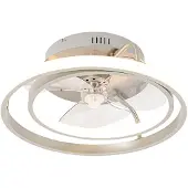 QAZQA Teräksinen kattotuuletin 46,5 cm sis. LED-valon ja kaukosäätimen - Kees