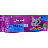 Whiskas Fish Favourites in Jelly, Kissan märkäruoka, Adult, 40 x 85 g