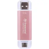 Transcend ESD310, 2 TB, A-tyypin USB:stä C-tyypin USB:hen, 3.2 Gen 2 (3.1 Gen 2), 10 Gbit/s, Salasanasuojaus, Vaaleanpunainen (TS2TESD310P)