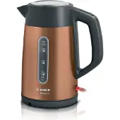 Bosch TWK4P439, 1,7 L, 2400 W, Musta, Kulta, Ruostumaton teräs, Veden tason ilmaisin, Ylikuumenemissuoja