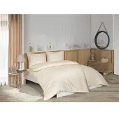RIPOSO Satin Cotton pussilakana setti Stripe Champagne