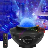 Goapa LED-tähtiprojektori kaiuttimella ja bluetooth-toiminnolla RGB StarLight , musta