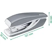 Leitz Mini Nitoja, 10 arkin kapasiteetti, ergonominen metallirunko, sis lt WOW-sarjan niitit, 55281036, metallinsininen