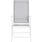 Beliani Puutarhatuoli harmaa 54 x 103 x 65 cm alumiini polyesteri 6 kpl säädettävä kokoontaitettava Beliani