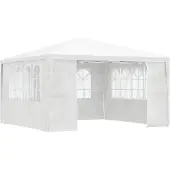 vidaXL Ammattilaisten juhlateltta sivuseinillä 4x4 m valkoinen 90 g/m²