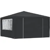 vidaXL Ammattilaisten juhlateltta sivuseinillä 4x4m antrasiitti 90g/m²