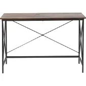 Beliani Työpöytä musta/tumma puu 115 x 60 cm MDF pöytälevy metallijalat industriaalinen tyyli Beliani