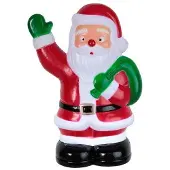 Hobby Hall Santa Claus 5 LED, 18x28cm, ajastin (6+18h sykli), paristokäyttöinen (3xAA, ei mukana), paina maahan, IP44