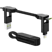 Rolling Square Incharge X 7 cm Universaali latauskaapeli 100 W, musta
