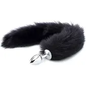 Zenn Deluxe Fluffy Fox Plug Black 45 cm