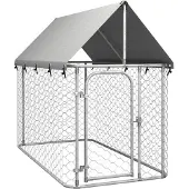 vidaXL Koiran ulkohäkki katoksella 200x100x150 cm