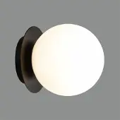 ACB Parma seinävalaisin IP44 E27 15cm opaali/mattamusta