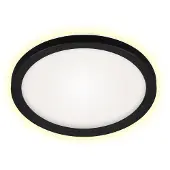 Briloner Slim LED plafondi 12W 4000K 19cm musta pyöreä