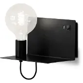 Sessak Roy seinävalaisin USB-portilla E27 15cm mattamusta