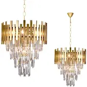 Eko-Light Aspen II kattokruunu 9xE14 45cm kulta