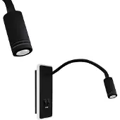Valotorni Base LED seinävalaisin 8W+2W 4000K 10-34cm musta