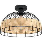 Eglo Anwick kattovalaisin E27 38cm musta/rottinki