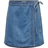 ONLY Onlvilla Wrap Tie Skirt Dnm Gua - Blue - XS