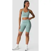 ICANIWILL Ribbed Define Seamless Biker Shorts Fog Grey