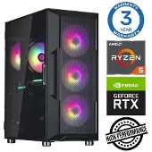 INTOP Tietokone Ryzen 5 5500 16GB 500SSD M.2 NVME RTX3050 6GB no-OS