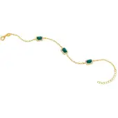 Lykken Casuals baguette kullattu hopearannekoru 17+3cm