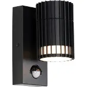 QAZQA Design-ulkoseinävalaisin musta liikeanturilla IP44 - Boris