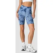 ICANIWILL Define Seamless Tie Dye Biker Shorts Urban Blue