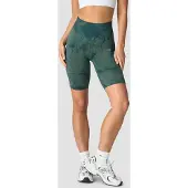 ICANIWILL Define Seamless Tie Dye Biker Shorts Dark Green
