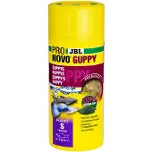 JBL Säästöpakkaus: 2x250ml ProNovo Guppy Flakes S kalanruokaa.