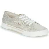 Pepe Jeans for woman. PLS31439 Brady Party Basic Sneakers gold (40), Flat, Laces, Casual