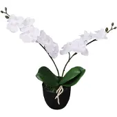 vidaXL Tekokukka ruukulla orkidea 30 cm valkoinen
