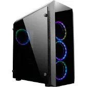 Chieftec Scorpion II GL-02B-OP -miditornikotelo RGB-valaistuksella, musta