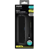 Port Designs USB-C Triple Screen Travel Docking Station, 100W PD
