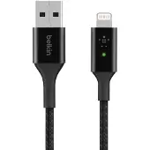 Belkin Smart LED USB-A Lightning-kaapeli, musta, 1,2m