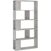 vidaXL Kirjahylly/tilanjakaja betoninharmaa 80x24x159 cm lastulevy