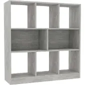 vidaXL Kirjahylly betoninharmaa 97,5x29,5x100 cm lastulevy