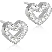 Blomdahl korvakoru Brilliance Heart Hollow 8 mm Crystal