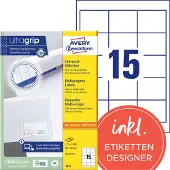 Avery Zweckform Ultragrip etiketit 64x50mm valkoinen, 1500 kpl.